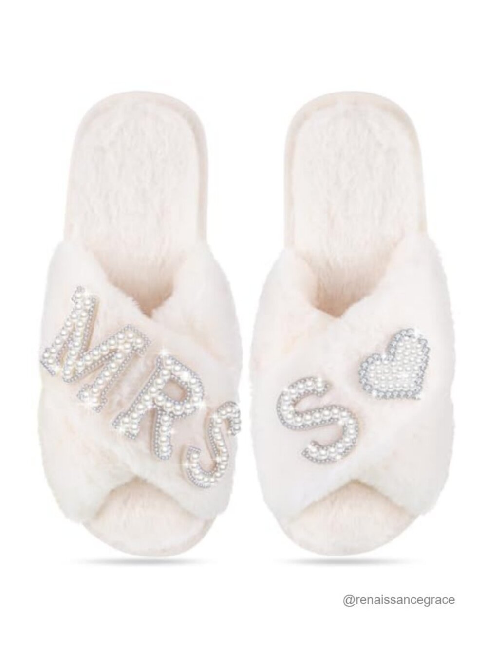 Bride Slippers Rhinestone Pearl Initial Wedding Bridal Shower Gift